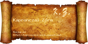 Kapronczai Zóra névjegykártya